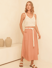 Saia Midi Ayla - Terracota Suave - GG