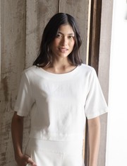 Blusa Cropped Linho - Off White - G