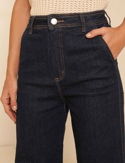 Calça Wide Leg Liz - Jeans Escuro - 38