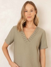 Blusa Alfaiataria Charlote - Verde Militar - GG