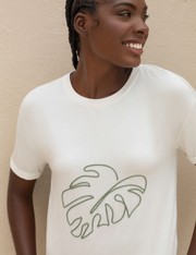 T-Shirt Bordada Viver - Off White - GG