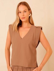 Blusa Agnes - Marrom Amendoa - P