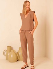 Calça Agnes - Marrom Amendoa - P