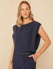 Blusa Alfaiataria Calie - Marinho - P