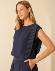 Blusa Alfaiataria Calie - Marinho - P