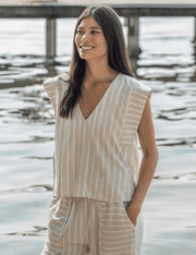 Blusa Listrada Chloe - Natural - M