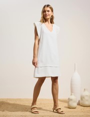 Vestido Curto Isla - Off White - P