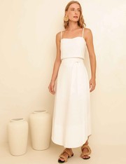 Saia Midi Rose - Off White - P