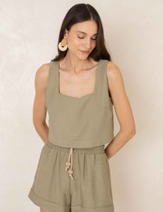 Shorts Alfaiataria Andie - Verde Militar - P