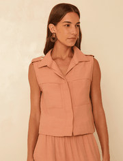 Blusa Alfaiataria Andie - Terracota Suave - G