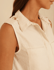 Blusa Alfaiataria Vicky - Natural - M