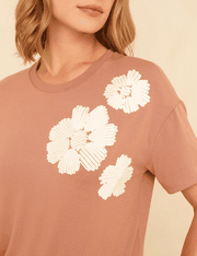 T-Shirt Flores - Terracota Suave - P