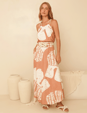 Saia Midi Claire - Terracota Suave - P