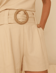 Shorts Linho Raiane - Bege Claro - PP