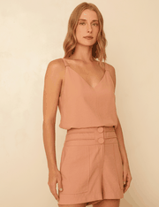 Shorts Alfaiataria Ella - Terracota Suave - P