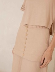 Saia Midi Faby - Bege Saara - P