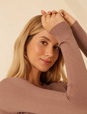 Blusa Tricot Lya - Marrom Medio - GG