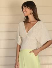 Blusa Maxi Abraço - Bege Claro - GG
