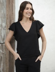 Blusa Babado Selena - Preto - P