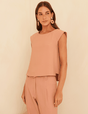 Blusa Alfaiataria Milena - Terracota Suave - GG