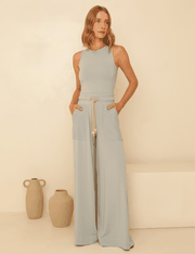 Calça Pantalona Dandara - Azul Sereno - P