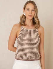 Regata Tricot Joana - Marrom Chocolate - M