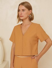 Blusa Alfaiataria Roma - Caramelo Medio - P