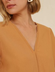 Blusa Alfaiataria Roma - Caramelo Medio - P