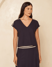 Blusa Linho Daisy - Marinho - P