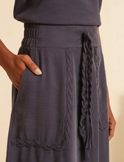 Saia Midi Maria Eduarda - Marinho - PP