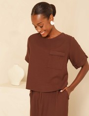Blusa Bolso Sauce - Marrom Chocolate - P