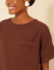 Blusa Bolso Sauce - Marrom Chocolate - P