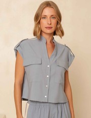 Blusa Maria - Azul Mar - PP