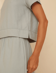 Blusa Alfaiataria Amber - Azul Sereno - P