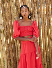 Cropped Lastex Scarlet - Vermelho Medio - M