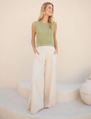 Calça Pantalona Vento - Natural - P