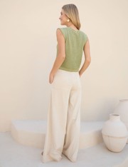 Calça Pantalona Vento - Natural - P