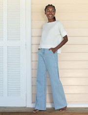 Calça Wide Leg Liz - Jeans Claro - 38