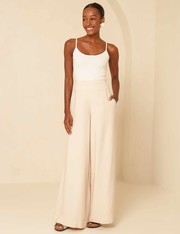 Calça Pantalona Ventania - Bege Claro - GG