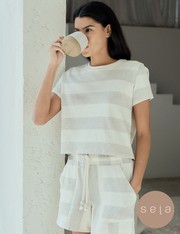Blusa Listrada Grazi - Natural - G