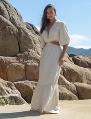 Vestido Longo Zami - Natural - M