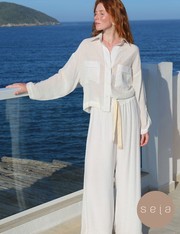 Calça Pantalona Ines - Off White - P