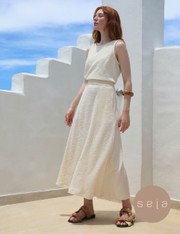 Saia Midi Leia - Off White - PP