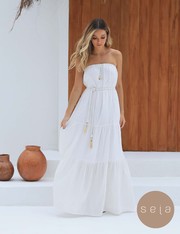 Vestido Longo Sila - Off White - P