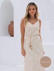 Vestido Longo Paolla - Bege Claro - PP