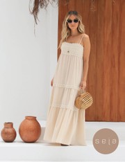 Vestido Linho Lealdade - Bege Palha - P