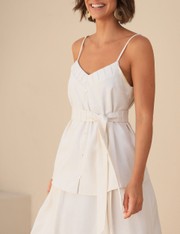Vestido Longo Rose - Off White - P
