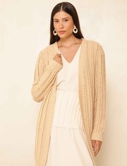 Cardigan Tricot Willow - Bege Medio - P