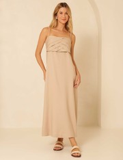 Vestido Linho Vanda - Bege Areia - P