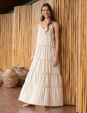 Vestido Longo Hannah - Bege Medio - M